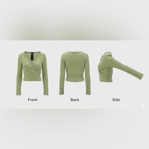 Green Ribbed Women's Sweater